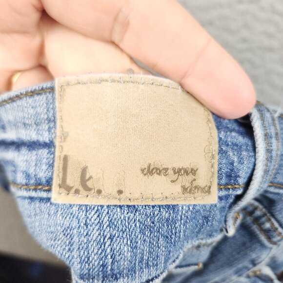 LEI Jeans Juniors 11 Women's 30x31 Y2K Flare Mid Rise Faded Cotton Blend Pants - Picture 10 of 11